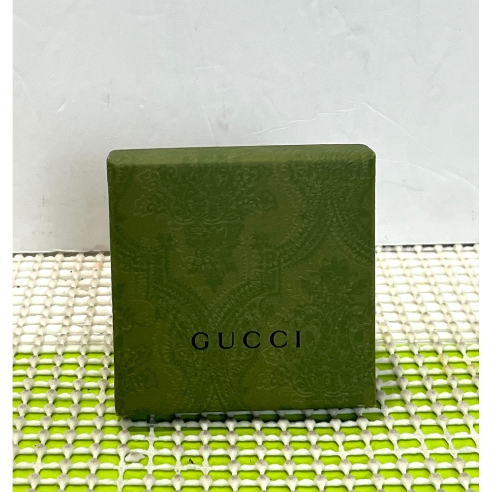Gucci Small Olive Green Decorative Textured Jewelry Gift Box 3.5x3.5